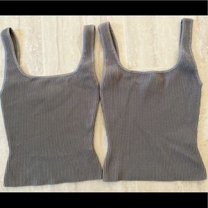 Babaton Grey Sculpt Knit Tank Top